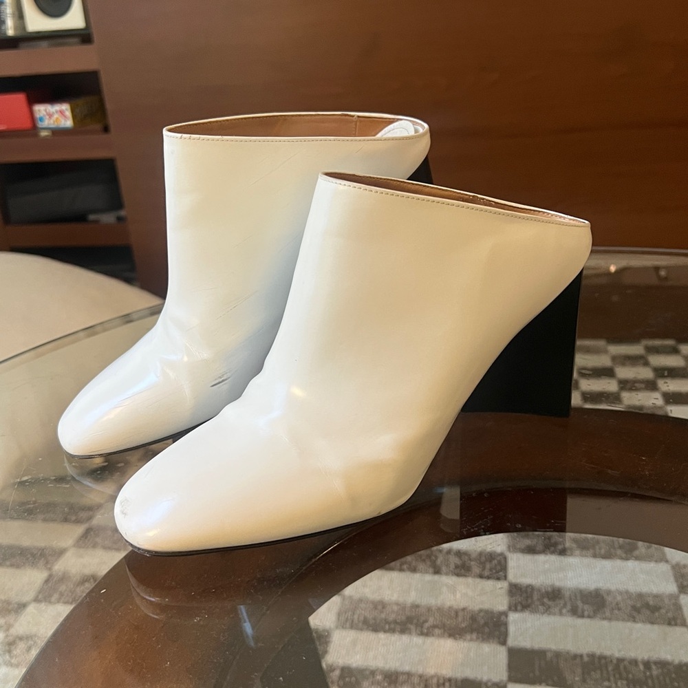 White Leather Margiela Mules